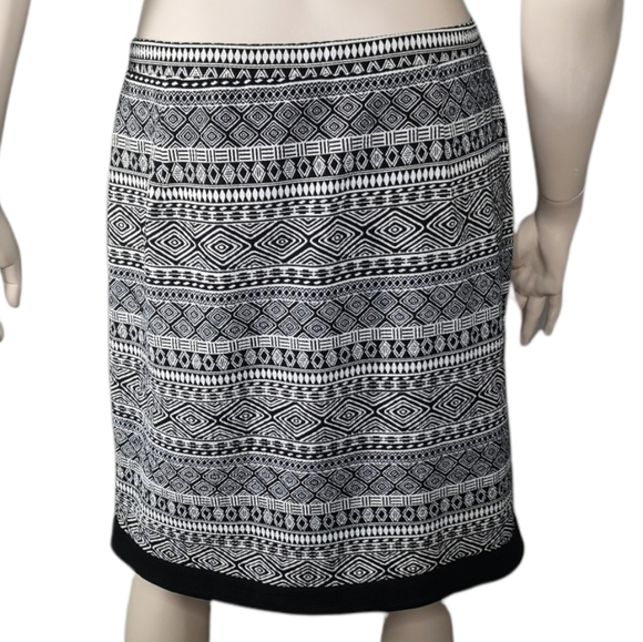 Cato Faux Wrap Career Geometric Aztec Print Skirt - Picture 5 of 8